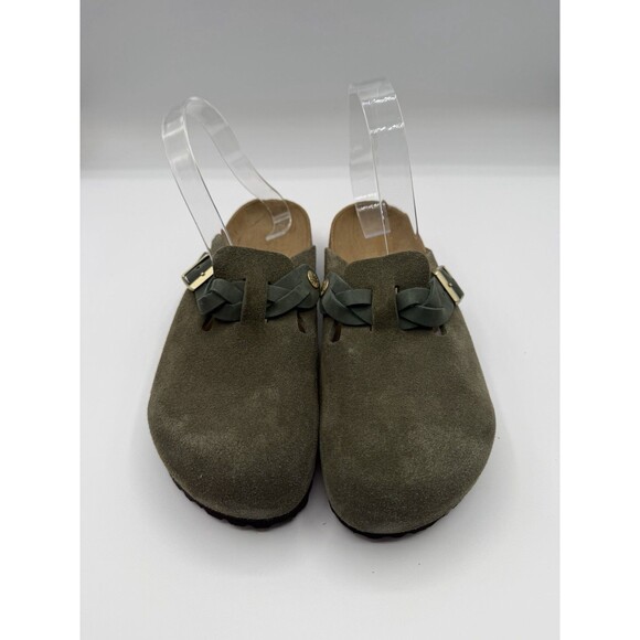 Birkenstock Boston Clogs Braided Shoes Unisex Thyme Suede Size EU 38 US 7 New - Picture 4 of 9